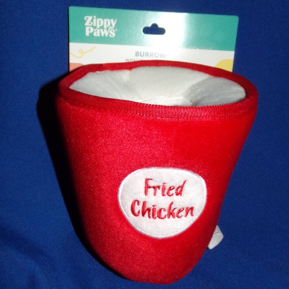 New! Zippy Paws Burrow Soft Interactive Puzzle Dog Toy - Bucket of Chicken